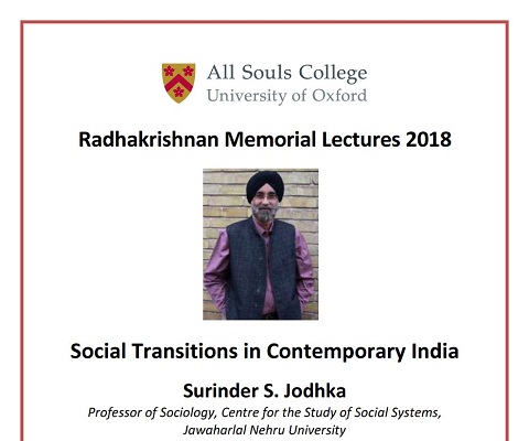 Radhakrishnan Memorial Lectures 2018 | Faculty of Asian and Middle ...