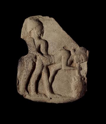 Fired clay plaque showing a woman drinking while being penetrated from the rear by a male. Old Babylonian Period. British Musuem 1925,0615.4.